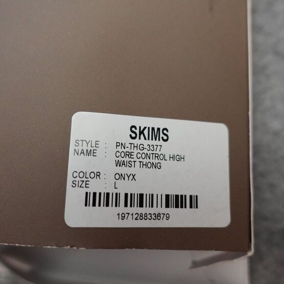 Skims Core Control Mid Waist Thong Black Onyx Compression Size L Large - Picture 8 of 9